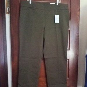 Olive pull on stretch pant